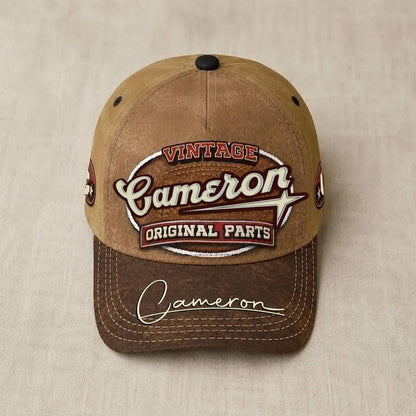 CAMERON TC02 HH79  Personalized Name Baseball Cap, Vintage Retro Hat, Custom Gift for Him & Her