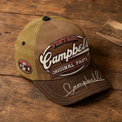 CAMPBELL TC02 HH79  Personalized Name Baseball Cap, Vintage Retro Hat, Custom Gift for Him & Her