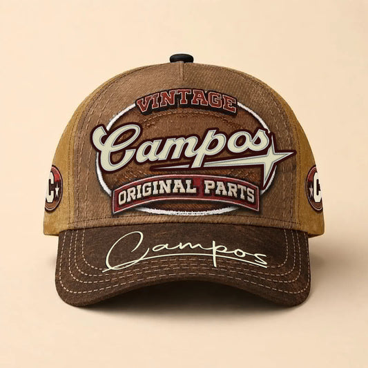 CAMPOS TC02 HH79  Personalized Name Baseball Cap, Vintage Retro Hat, Custom Gift for Him & Her