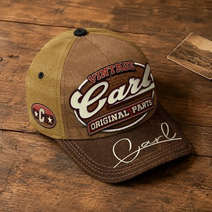 CARL TC02 HH79  Personalized Name Baseball Cap, Vintage Retro Hat, Custom Gift for Him & Her