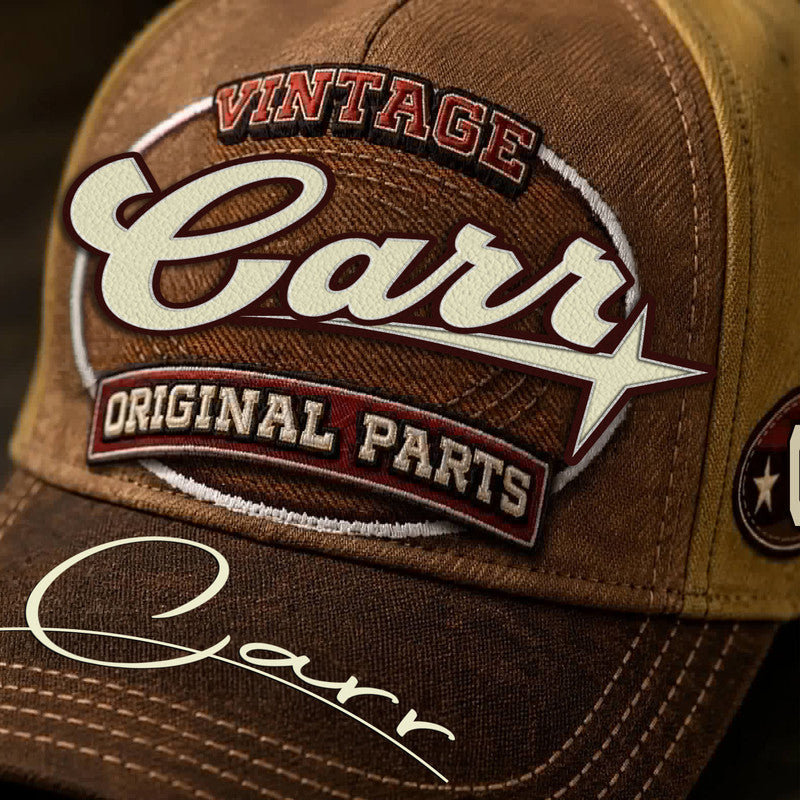 CARR TC02 HH79  Personalized Name Baseball Cap, Vintage Retro Hat, Custom Gift for Him & Her
