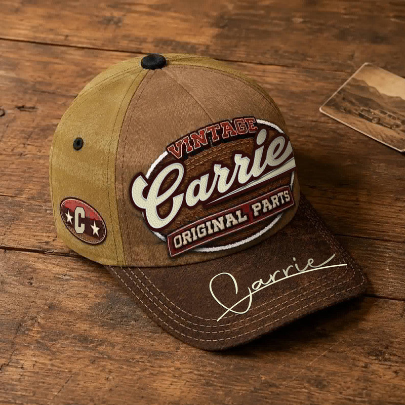 CARRIE TC02 HH79  Personalized Name Baseball Cap, Vintage Retro Hat, Custom Gift for Him & Her