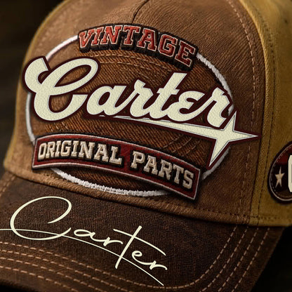 CARTER TC02 HH79  Personalized Name Baseball Cap, Vintage Retro Hat, Custom Gift for Him & Her