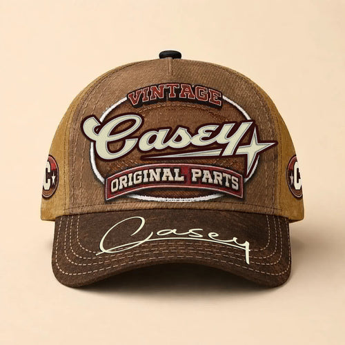 CASEY TC02 HH79  Personalized Name Baseball Cap, Vintage Retro Hat, Custom Gift for Him & Her
