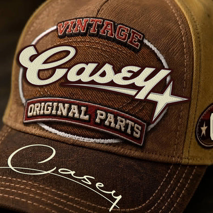 CASEY TC02 HH79  Personalized Name Baseball Cap, Vintage Retro Hat, Custom Gift for Him & Her