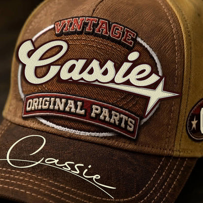 CASSIE TC02 HH79  Personalized Name Baseball Cap, Vintage Retro Hat, Custom Gift for Him & Her