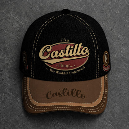 CASTILLO  TC06 HH79 Personalized Distressed Baseball Cap, Custom Retro Trucker Hat, Statement Dad Cap