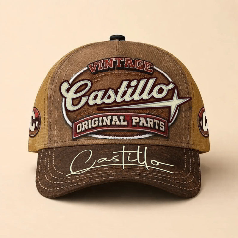 CASTILLO TC02 HH79  Personalized Name Baseball Cap, Vintage Retro Hat, Custom Gift for Him & Her