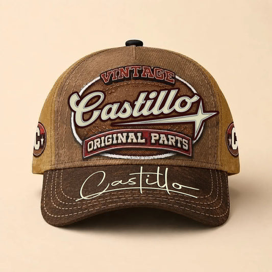 CASTILLO TC02 HH79  Personalized Name Baseball Cap, Vintage Retro Hat, Custom Gift for Him & Her