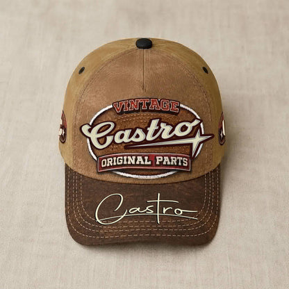 CASTRO TC02 HH79  Personalized Name Baseball Cap, Vintage Retro Hat, Custom Gift for Him & Her
