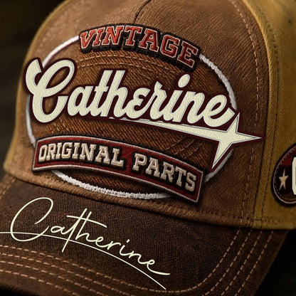 CATHERINE TC02 HH79  Personalized Name Baseball Cap, Vintage Retro Hat, Custom Gift for Him & Her