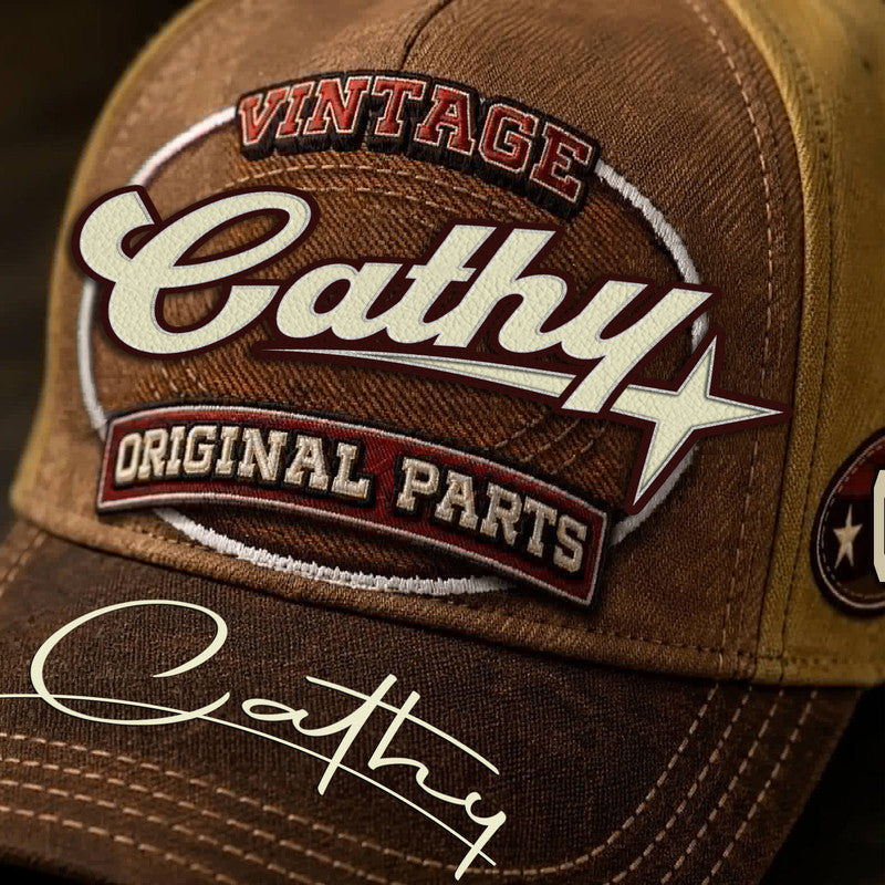 CATHY TC02 HH79  Personalized Name Baseball Cap, Vintage Retro Hat, Custom Gift for Him & Her