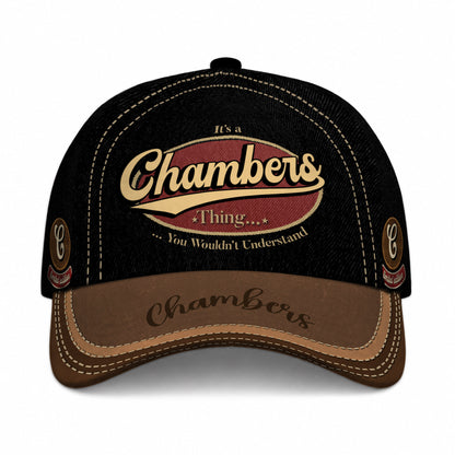 CHAMBERS  TC06 HH79 Personalized Distressed Baseball Cap, Custom Retro Trucker Hat, Statement Dad Cap