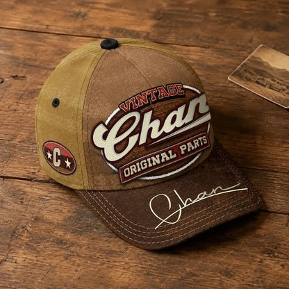 CHAN TC02 HH79  Personalized Name Baseball Cap, Vintage Retro Hat, Custom Gift for Him & Her