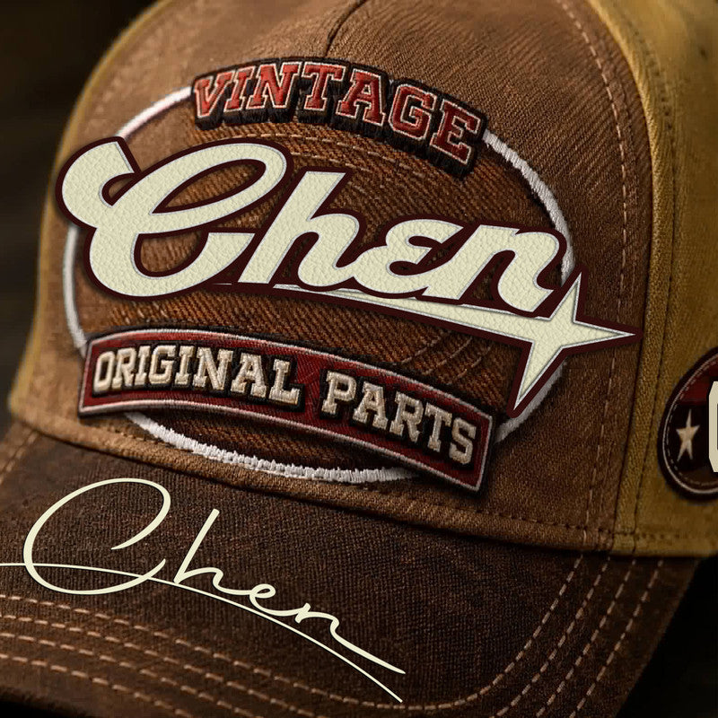 CHEN TC02 HH79  Personalized Name Baseball Cap, Vintage Retro Hat, Custom Gift for Him & Her