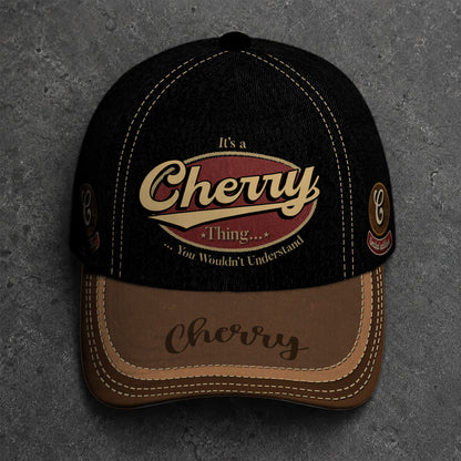 CHERRY  TC06 HH79 Personalized Distressed Baseball Cap, Custom Retro Trucker Hat, Statement Dad Cap