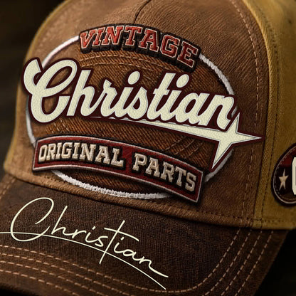 CHRISTIAN TC02 HH79  Personalized Name Baseball Cap, Vintage Retro Hat, Custom Gift for Him & Her