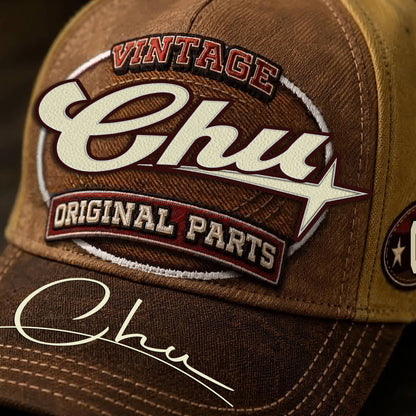 CHU TC02 HH79  Personalized Name Baseball Cap, Vintage Retro Hat, Custom Gift for Him & Her