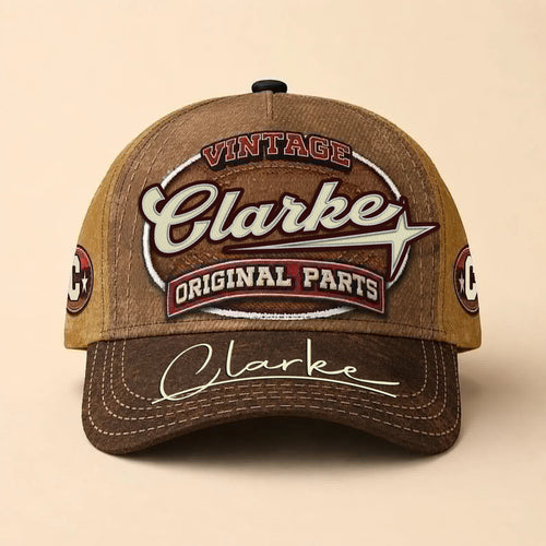 CLARKE TC02 HH79  Personalized Name Baseball Cap, Vintage Retro Hat, Custom Gift for Him & Her