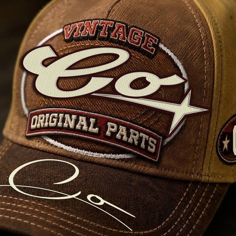CO TC02 HH79  Personalized Name Baseball Cap, Vintage Retro Hat, Custom Gift for Him & Her