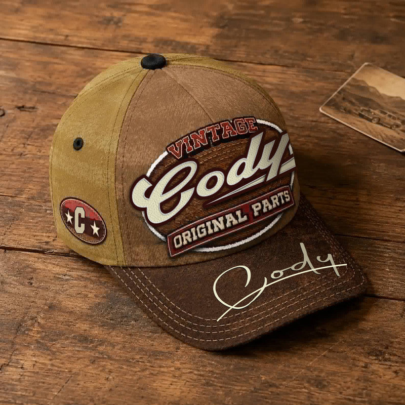 CODY TC02 HH79  Personalized Name Baseball Cap, Vintage Retro Hat, Custom Gift for Him & Her