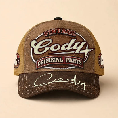 CODY TC02 HH79  Personalized Name Baseball Cap, Vintage Retro Hat, Custom Gift for Him & Her