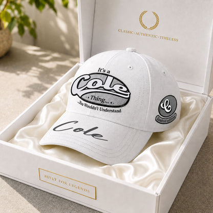COLE  TC05 HH79  Personalized Distressed Baseball Cap, Custom Retro Trucker Hat, Statement Dad Cap, White version