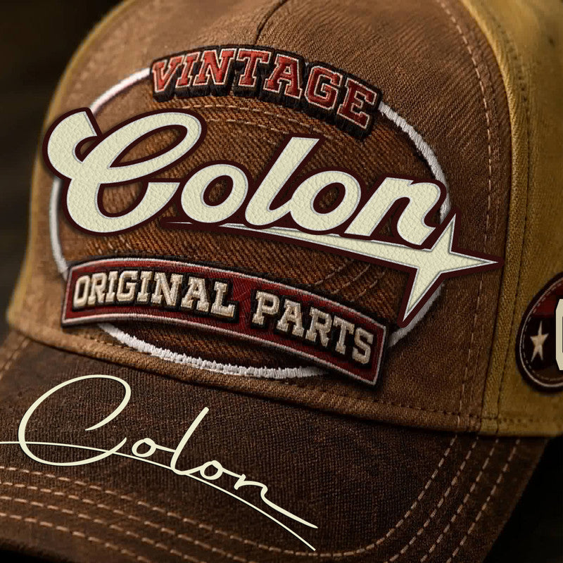 COLON TC02 HH79  Personalized Name Baseball Cap, Vintage Retro Hat, Custom Gift for Him & Her