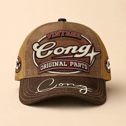 CONG TC02 HH79  Personalized Name Baseball Cap, Vintage Retro Hat, Custom Gift for Him & Her