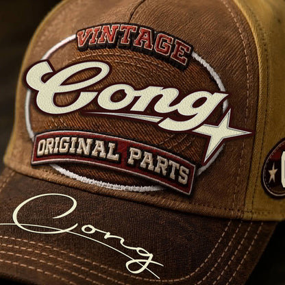 CONG TC02 HH79  Personalized Name Baseball Cap, Vintage Retro Hat, Custom Gift for Him & Her