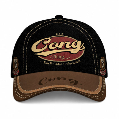 CONG  TC06 HH79 Personalized Distressed Baseball Cap, Custom Retro Trucker Hat, Statement Dad Cap