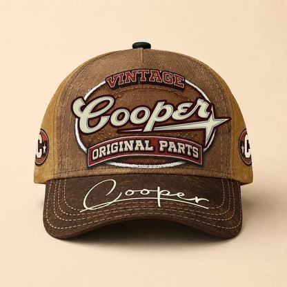 COOPER TC02 HH79  Personalized Name Baseball Cap, Vintage Retro Hat, Custom Gift for Him & Her