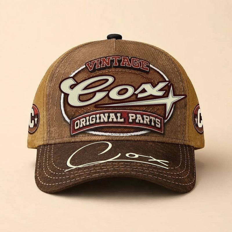 COX TC02 HH79  Personalized Name Baseball Cap, Vintage Retro Hat, Custom Gift for Him & Her
