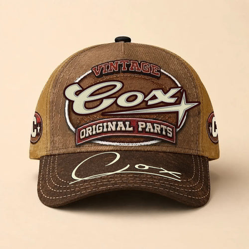 COX TC02 HH79  Personalized Name Baseball Cap, Vintage Retro Hat, Custom Gift for Him & Her
