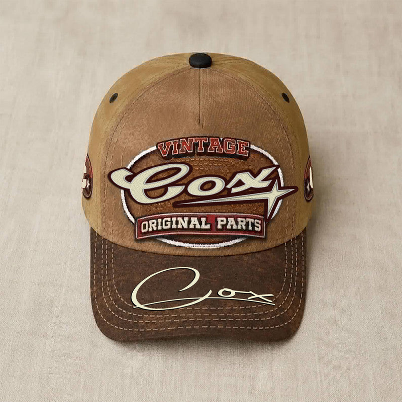 COX TC02 HH79  Personalized Name Baseball Cap, Vintage Retro Hat, Custom Gift for Him & Her