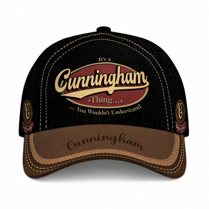 CUNNINGHAM  TC06 HH79 Personalized Distressed Baseball Cap, Custom Retro Trucker Hat, Statement Dad Cap
