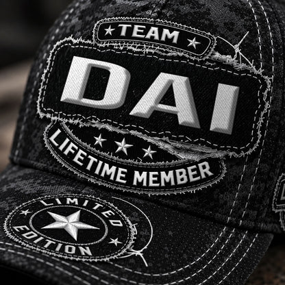 DAI TC03 HH79  Personalized Black Camo Baseball Cap, Custom Name Family Hat