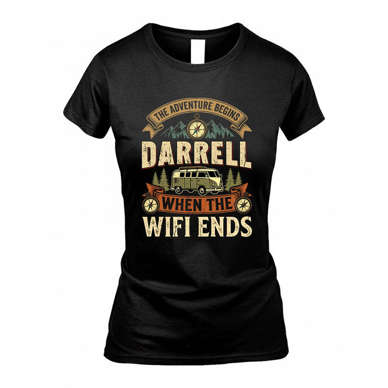 DARRELL TT898-K6-229 – Personalized Funny Camping Quote Apparel “The Adventure Begins When The WiFi Ends”