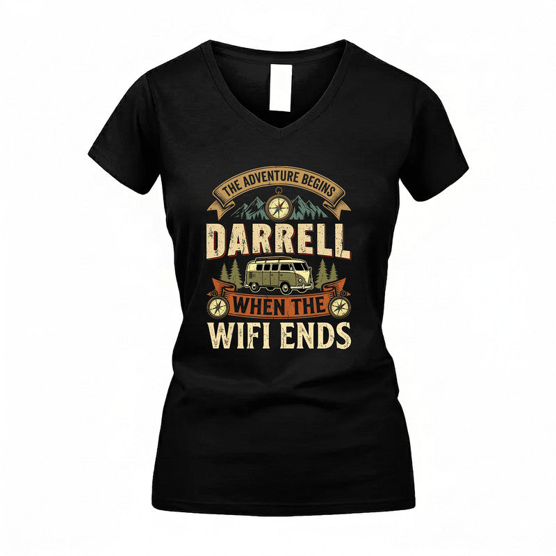 DARRELL TT898-K6-229 – Personalized Funny Camping Quote Apparel “The Adventure Begins When The WiFi Ends”