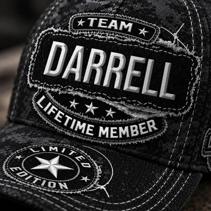 DARRELL TC03 HH79  Personalized Black Camo Baseball Cap, Custom Name Family Hat