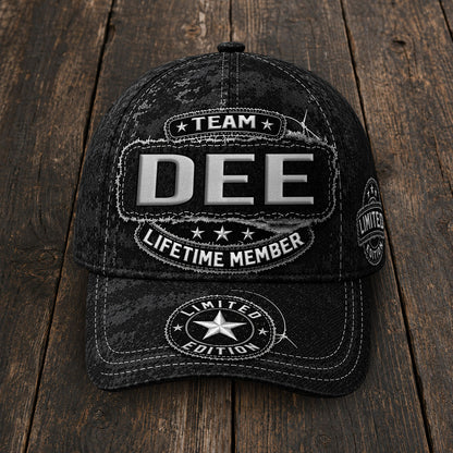 DEE TC03 HH79  Personalized Black Camo Baseball Cap, Custom Name Family Hat