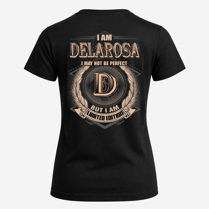 DELAROSA 2K-101–Personalized Name Quote Apparel “I Am NAME May Not Be Perfect But I Am Limited Edition”