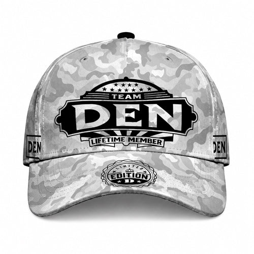DEN TC01 HH79 Team Your Name Hat, Personalized Camo Baseball Cap, Custom Family Gift, Gift for Him Her