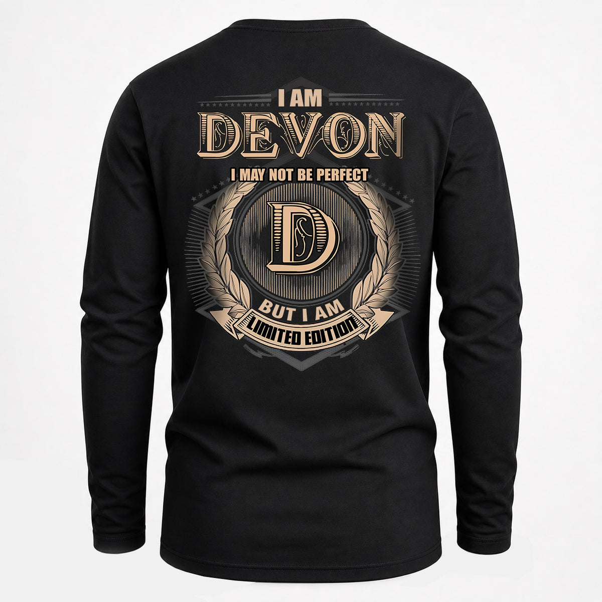 DEVON 2K-101–Personalized Name Quote Apparel “I Am NAME May Not Be Perfect But I Am Limited Edition”