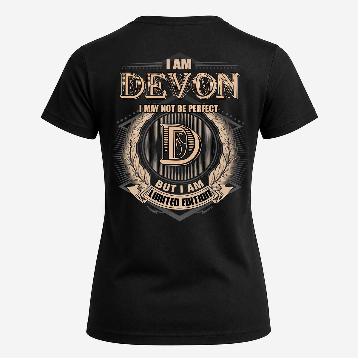 DEVON 2K-101–Personalized Name Quote Apparel “I Am NAME May Not Be Perfect But I Am Limited Edition”