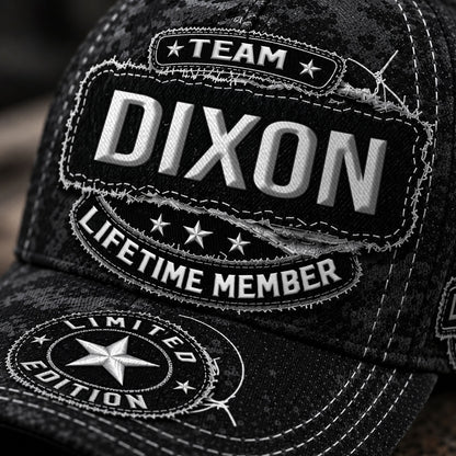 DIXON TC03 HH79  Personalized Black Camo Baseball Cap, Custom Name Family Hat