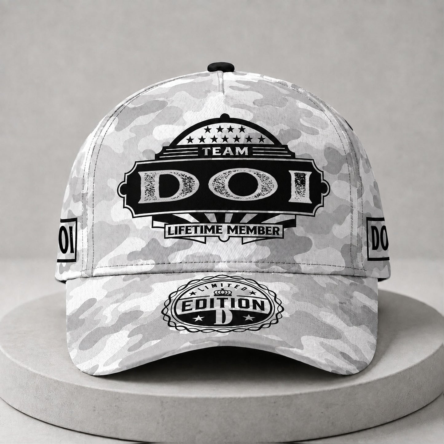DOI TC01 HH79 Team Your Name Hat, Personalized Camo Baseball Cap, Custom Family Gift, Gift for Him Her