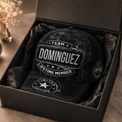 DOMINGUEZ TC03 HH79  Personalized Black Camo Baseball Cap, Custom Name Family Hat