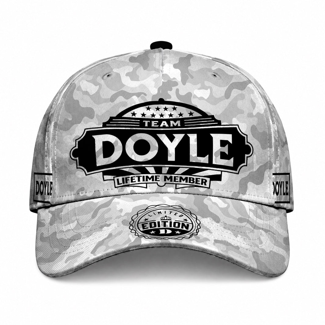 DOYLE TC01 HH79 Team Your Name Hat, Personalized Camo Baseball Cap, Custom Family Gift, Gift for Him Her