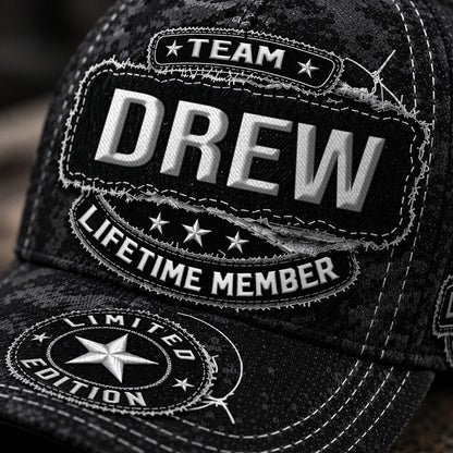 DREW TC03 HH79  Personalized Black Camo Baseball Cap, Custom Name Family Hat